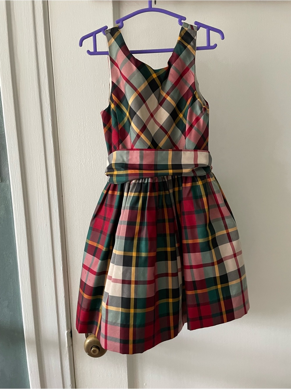 Polo by Ralph Lauren Red, Green & Cream Plaid Holiday Dress